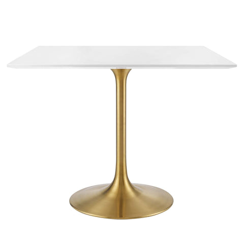 Lippa 36 Square Wood Top Dining Table - Gold White
