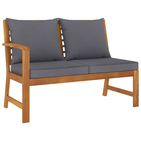 vidaXL Patio Bench, Sectional Sofa with Cushions, Modular Seat with Tea Table, Outdoor Furniture Set for Garden, Rustic, Solid Acacia Wood