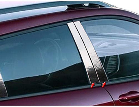 QAA is Compatible with 2014-2022 Jeep Cherokee 4 Piece Stainless Pillar Post Trim PP54090