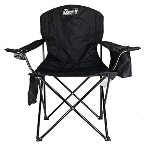 Coleman Portable Camping Chair with 4-Can Cooler, Cushioned Seat & Back with Side Pockets & Cup Holder, Carry Bag Included, Great for Camping, Tailgating, Firepits, Patio, & More