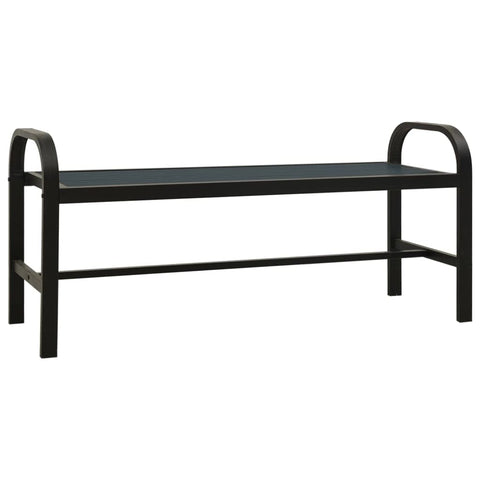 vidaXL Durable Patio Bench - Weather-Resistant & eco-Friendly Made of Steel and WPC, in Black', Suitable for Garden and Outdoor Use