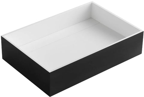 ALFI brand ABRS2014BM Bathroom Sink, Black & White