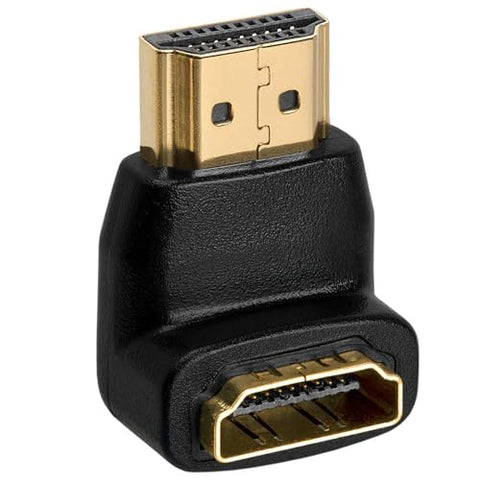 Cmple - 4k HDMI Adapter Male to Female Port Saver 90 Degree Downward HDMI Coupler, for TV, Monitors, Projector, Xbox, PS4, Firestick, HDTV, Laptop