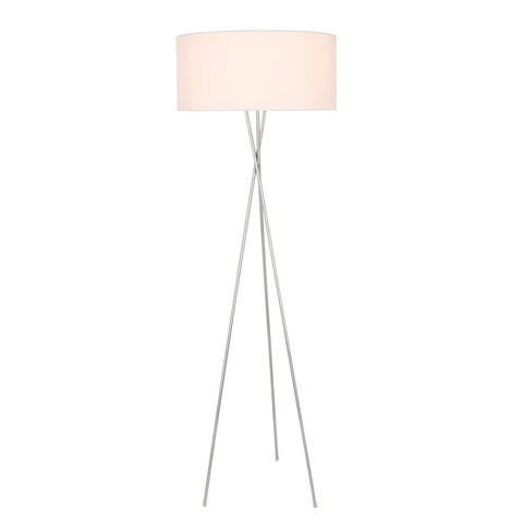 Living District Indoor Modern Home Decor Bright Cason 1 Light Silver and White Shade Floor lamp