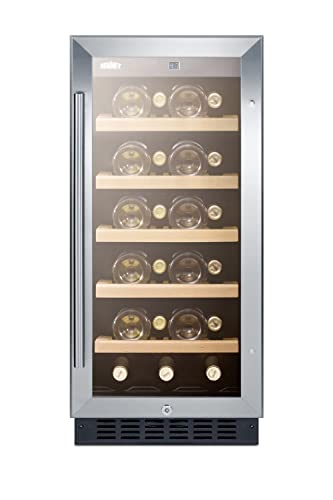 Summit 15” Wine Cellar, 23 Bottle Capacity, 2.2 cu.ft., Built-In Wine Cellar, ADA Compliant, Stainless Steel- ALWC15