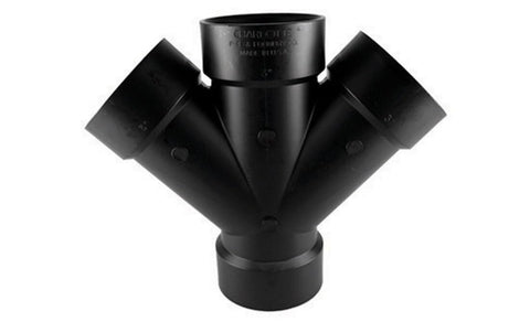 Charlotte Pipe Schedule 40 3 in. Hub x 3 in. Dia. Hub ABS Double Wye