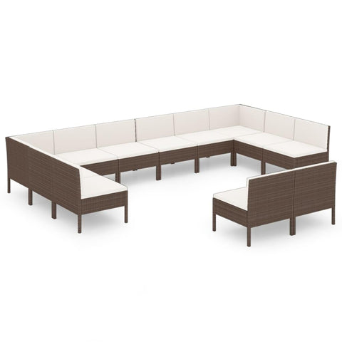 vidaXL Garden Lounge Set Brown, Cream White