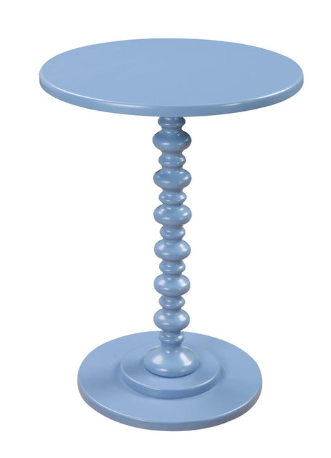 Convenience Concepts Palm Beach Spindle Table 17.75" - Traditional Round End Table for Living Room, Turned Solid Wood Side Table, Classic Display Pedestal Table, Blue
