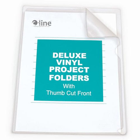 C-Line Deluxe Super Heavyweight Non-Glare Vinyl Project Folders, Letter Size, Clear, 50 per Box (62138)