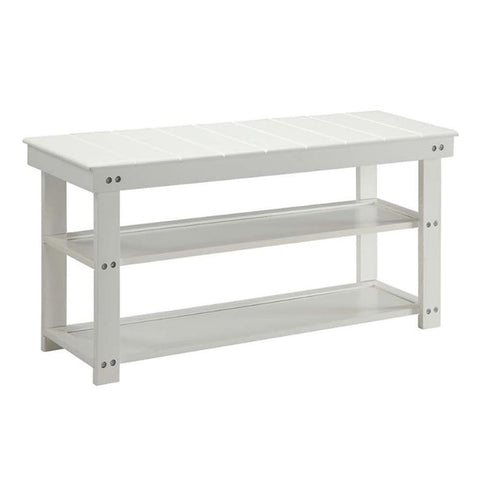 Convenience Concepts Oxford Utility Mudroom Bench with Shelves, White