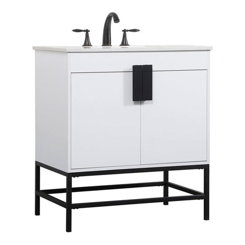 30 in. Single Bathroom Vanity, White