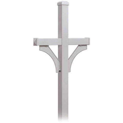 Deluxe Post - 2 Sided - In-Ground Mounted - for Roadside Mailboxes - Silver