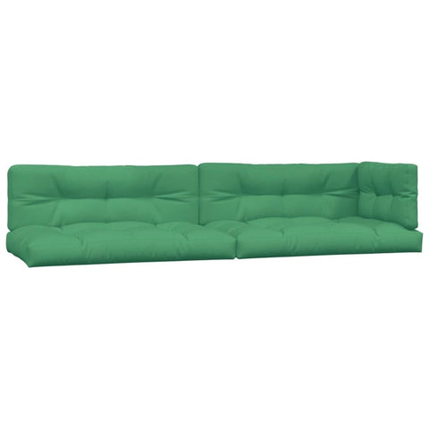 vidaXL Outdoor Pallet Cushions Set - Green 100% Polyester Fabric with Durable Hollow Fiber Filling – Seat and Back Cushions