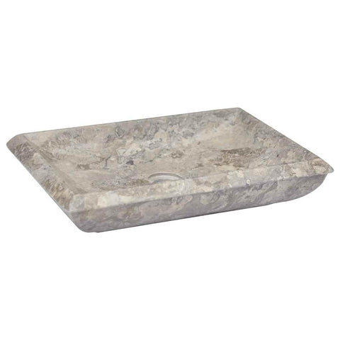 "vidaXL Handmade Marble Sink in Elegant Gray – Perfect for Bathroom or Washroom, Durable Construction and Unique Design"