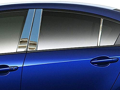 QAA is Compatible with 2010-2013 Mazda Mazda3 6 Piece Stainless Pillar Post Trim PP10751
