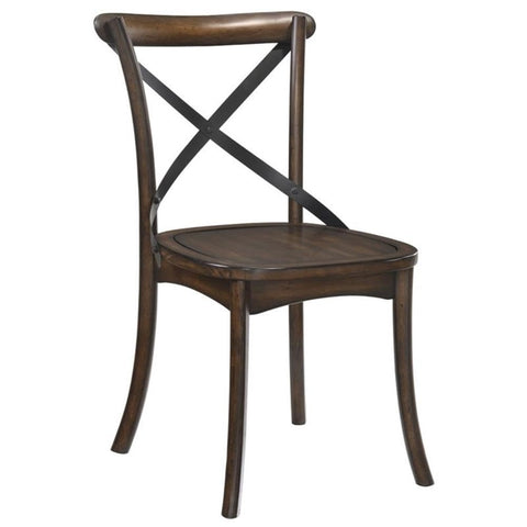 Acme Kaelyn Wooden Side Chair in Dark Oak and Black Set of 2