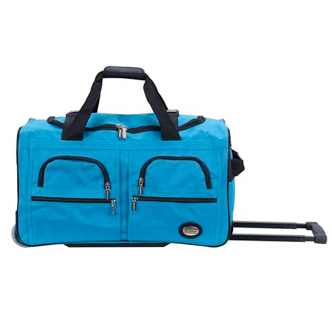 Rockland Rolling Duffel Bag, TURQUOISE, 22"