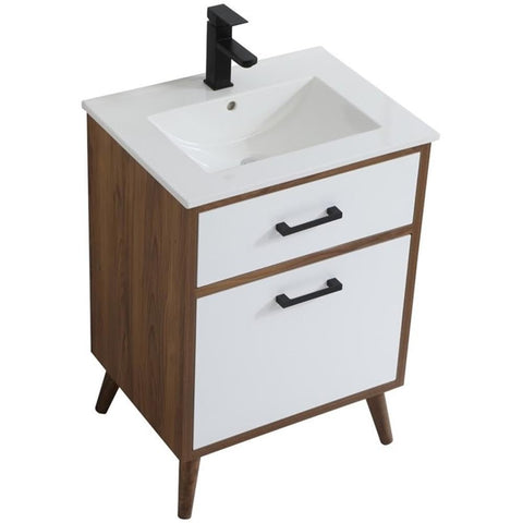 24 Inch Bathroom Vanity in Matte White