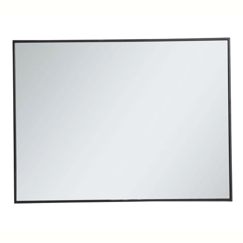 Elegant Decor Eternity 40" x 30" Contemporary Metal Frame Mirror in Black