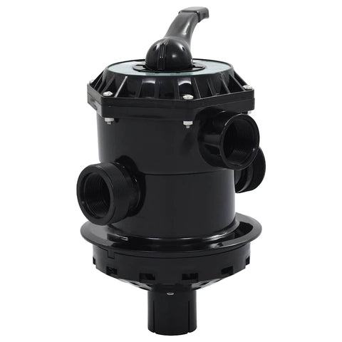 vidaXL Top-Mount Multiport Valve for Sand Filter 1.5" 6-Way with Sight Glass, Lever Action Handle, ABS Pool Cleaning Equipment