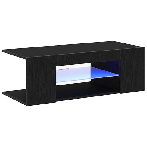 vidaXL TV Cabinet Black Oak 35.43 x 15.35 x 11.81 in Engineered Wood, Modern Lowboard, Rectangular Media Storage Unit, Stylish Entertainment Stand, Compact Cabinet for Organized Living Room