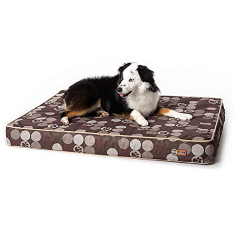 K&H Pet Products Indoor/Outdoor Superior Orthopedic Dog Bed Brown/Paw Medium 30 X 40 X 4 Inches