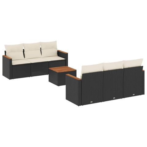vidaXL Garden Sofa Set Black PE Rattan Large Modular Garden Sofa Set
