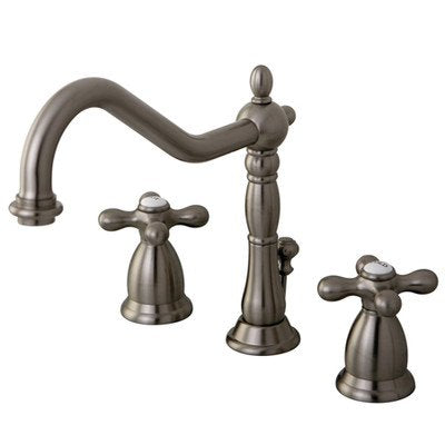 Heritage Single Hole Bathroom Faucet with Double Cross Handles Finish: Satin Nickel
