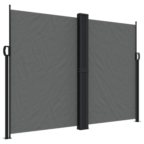 vidaXL Retractable Side Awning Sun Shade Privacy Screen - Water & UV, 100% Polyester with PU Coating, Anthracite, 70.9"x393.7", Easy Installation for Balcony/Patio/Terrace/Garden/Office/Home