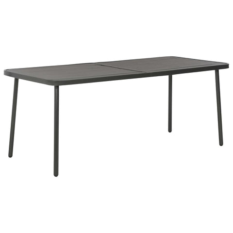 vidaXL Outdoor Patio Table - Dark Gray, Steel Construction, E-Coated and Powder-Coated, 70.9"x32.7"x28.3", Easy Assembly, Garden/Dining Room Use