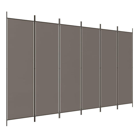 vidaXL 6-Panel Room Divider - Reliable Privacy Screen, Anthracite Fabric Room Partition, Foldable and Compact, Easy to Assemble, Ideal for Bedroom or Living Room