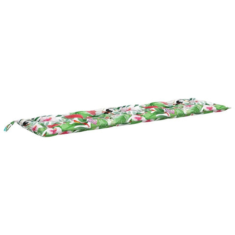 vidaXL Garden Bench Cushion Multicolor- Large Polyester Bench Pad with Bird, Leaves, and Flowers Pattern - Ideal for Outdoor/Indoor Use - Water Repellent & UV - 78.7" x 19.7" x 2.8"