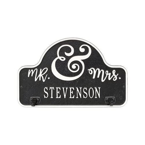3432BW Keys to My Heart Personalized Hook Plaque in Black and White Color