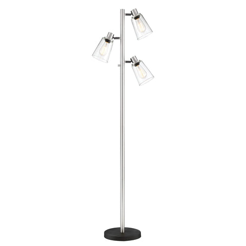 Lite Source Colinton 67 1/2" Brushed Nickel 3-Light Metal Floor Lamp