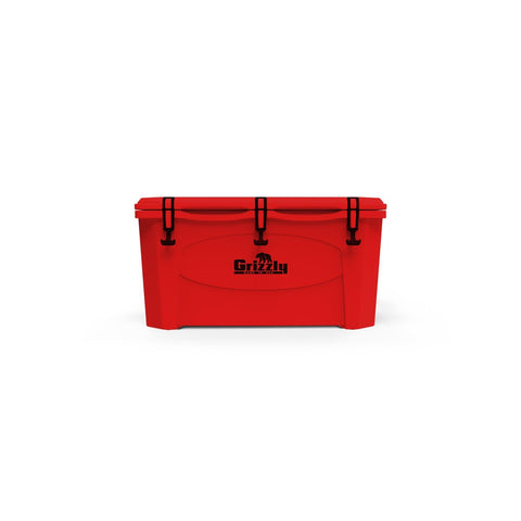 Grizzly 75 Cooler | 75 qt Ice Chest Durable Rotomolded Insulated | Made in USA | Warranty for Life | for Beach Boat Camping Fishing Hunting | G75 | Red