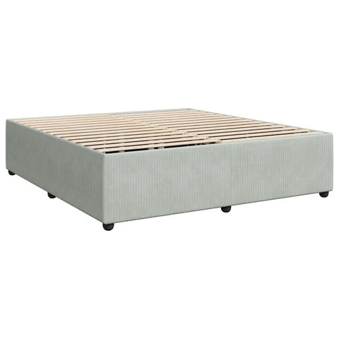 vidaXL - Modern King Bed Frame/Upholstered Bedstead in Light Gray Velvet - Sturdy Mattress Foundation for Bedroom