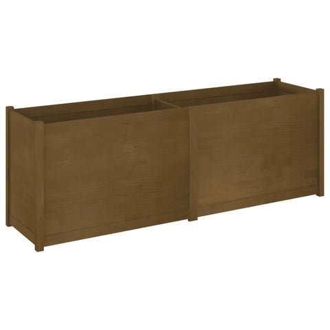 vidaXL Garden Planter - Solid Pinewood Material, Honey Brown Finish, Large Raised Bed, Outdoor Use, Assembly Required, Measures 78.7"x19.7"x27.6".