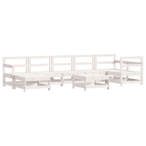 vidaXL 8 Piece Wood Large Garden Lounge Set in White