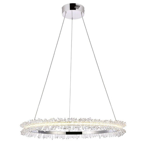 Elegant Lighting Indoor Modern Home Decorative Bright Laurel LED 26 inch Chrome Pendant