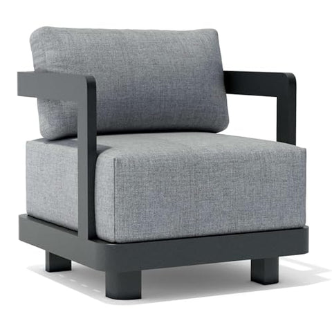 Oakestry Granada Deep Seating Aluminum Armchair Premium Outdoor Lounge Chair with Cushion Rust Resistant Frame Handcrafted Modern Patio Armchair for Garden Balcony Terrace and Poolside Comfort