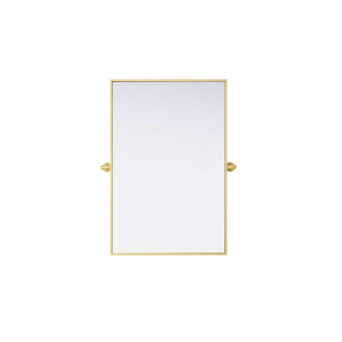 Elegant Kitchen and Bath Amoura 24X36 Pivot Mirror in Brass