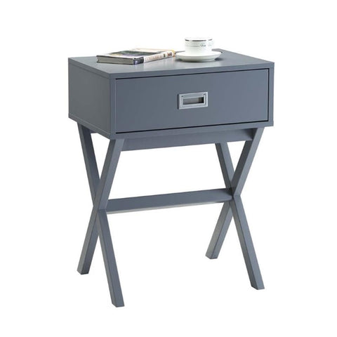Convenience Concepts Designs2Go Landon End Table 19" - Modern Side Accent with Storage Drawer for Transitional, Contemporary Living & Family Room, Gray