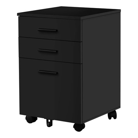 Monarch Specialties I 7781 File Cabinet, Rolling Mobile, Storage Drawers, Printer Stand, Office, Work, Laminate, Black, Contemporary, Modern