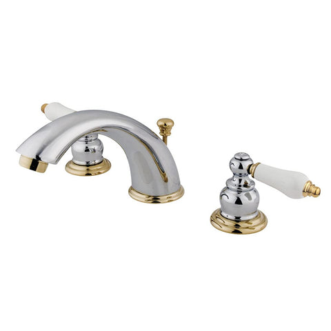Kingston Brass KB974B Victorian Widespread Bathroom Faucet, Polished Chrome/Polished Brass