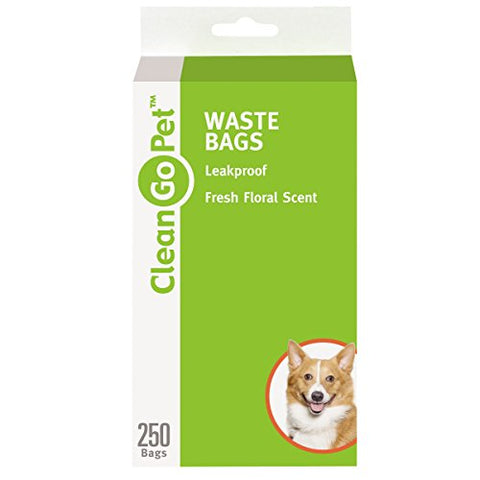 Clean Go Pet Dog Waste Bags, Value Pack, 8 Perforated Rolls of 20 Durable Leakproof Plastic Poop Bags Per Roll