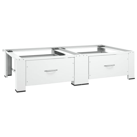 vidaXL Washing and Drying Machine Pedestal with Pull-Out Shelves White