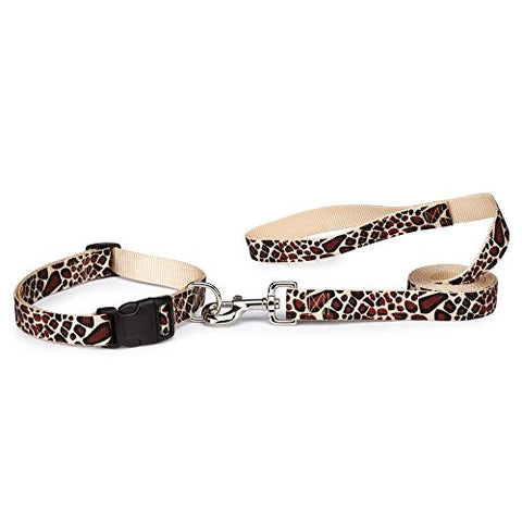 East Side Collection Animal Print Dog Leash, 6-Feet x 1-Inch Lead, Giraffe