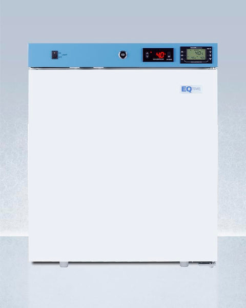 EQTemp ACR21WLHD 19 Inch Wide Compact Healthcare Refrigerator 1.94 cu.ft External Temperature Readout (Left Hand Door White)