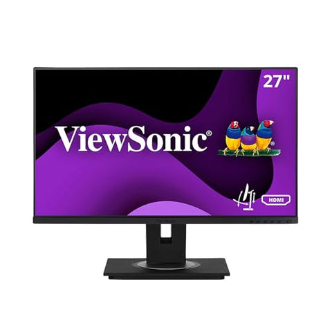 ViewSonic VG2748A-2K 27 Inch IPS QHD Ergonomic Monitor with Ambient Light Sensor, Auto Screen Dimmer, Screen Privacy Alert, USB Hub, DisplayPort, HDMI, and VGA for Home and Office