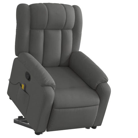 vidaXL Stand Up Massage Recliner - Power Lift Armchair, Manual Tilt to 135Â°, Vibration Massage, Dark Gray Fabric, Comfort Seating